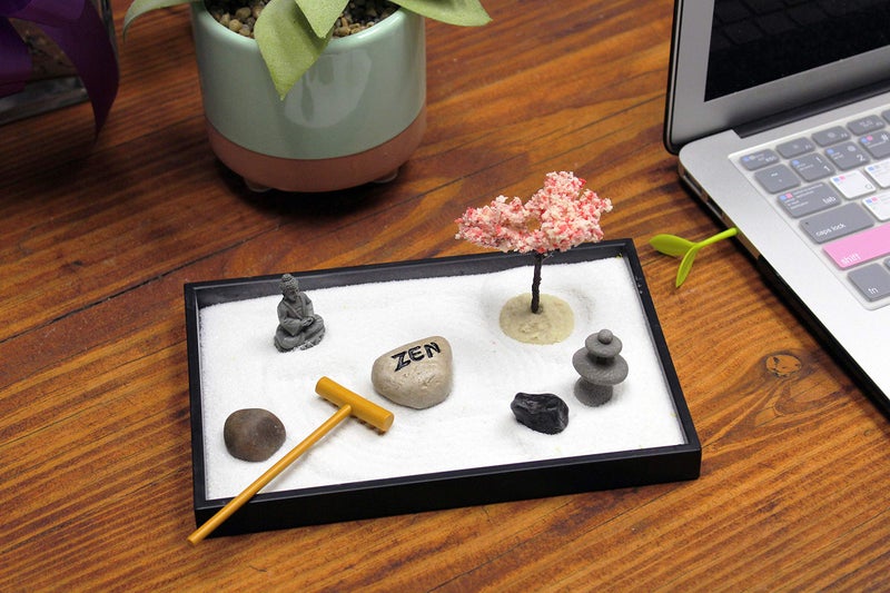 Nature's Mark, Mini Meditation Zen Garden Table DÃ©cor Kit with Accessories (8Lx5W Rectangle C) - Image 4